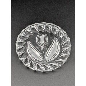 Vintage Crystal Glass Dish Flower Petal Candy Trinket Bowl Exquisite 3.7"